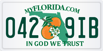 FL license plate 0429IB