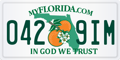 FL license plate 0429IM