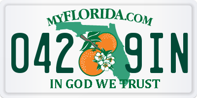 FL license plate 0429IN