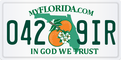 FL license plate 0429IR