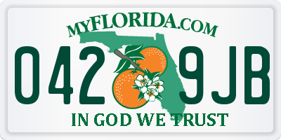 FL license plate 0429JB
