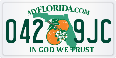 FL license plate 0429JC