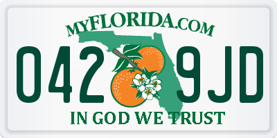 FL license plate 0429JD