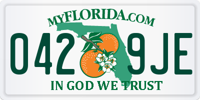 FL license plate 0429JE