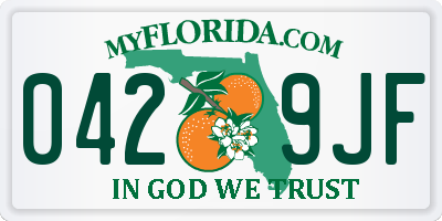 FL license plate 0429JF