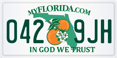 FL license plate 0429JH