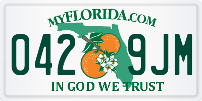 FL license plate 0429JM
