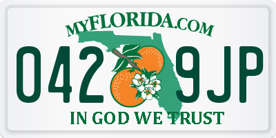 FL license plate 0429JP