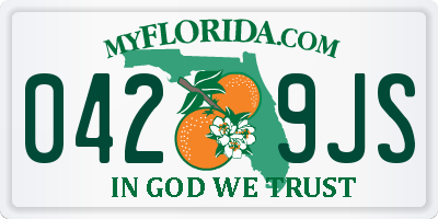 FL license plate 0429JS