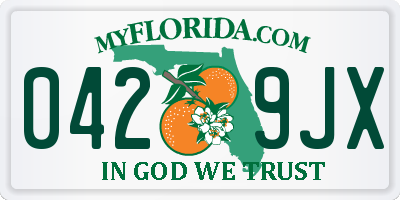 FL license plate 0429JX