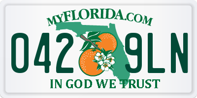 FL license plate 0429LN
