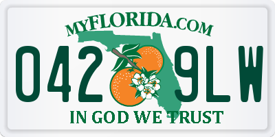FL license plate 0429LW