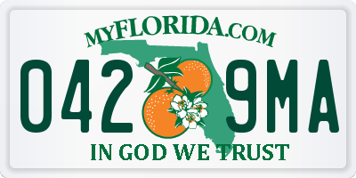 FL license plate 0429MA