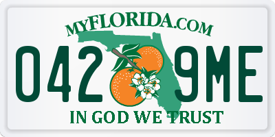FL license plate 0429ME