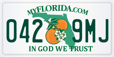 FL license plate 0429MJ