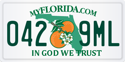 FL license plate 0429ML