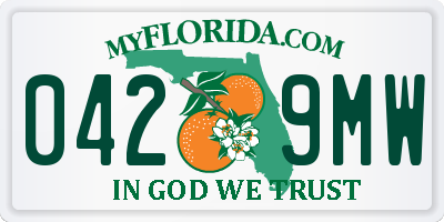 FL license plate 0429MW