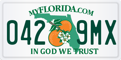 FL license plate 0429MX
