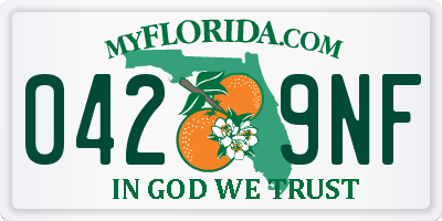 FL license plate 0429NF