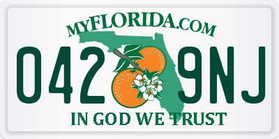 FL license plate 0429NJ