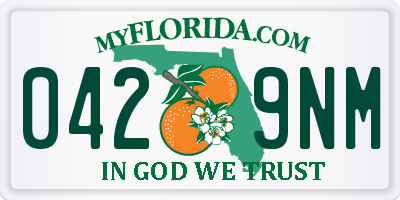 FL license plate 0429NM