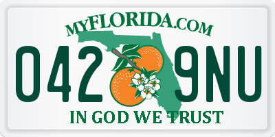 FL license plate 0429NU