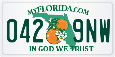 FL license plate 0429NW