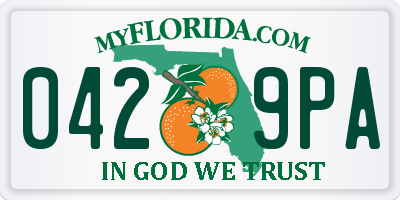 FL license plate 0429PA