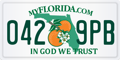 FL license plate 0429PB