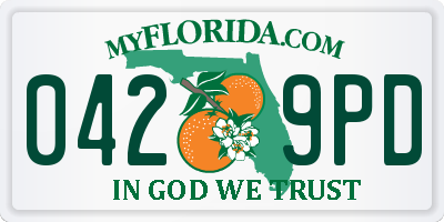 FL license plate 0429PD
