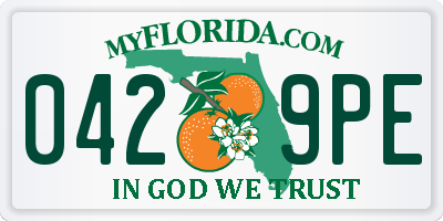 FL license plate 0429PE