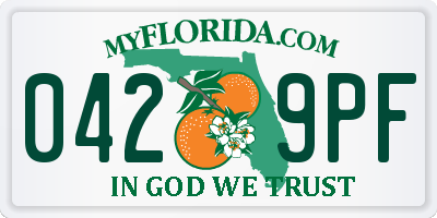 FL license plate 0429PF
