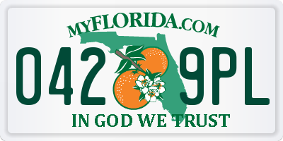 FL license plate 0429PL