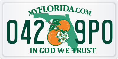 FL license plate 0429PO