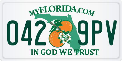 FL license plate 0429PV