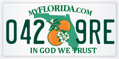FL license plate 0429RE