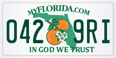 FL license plate 0429RI