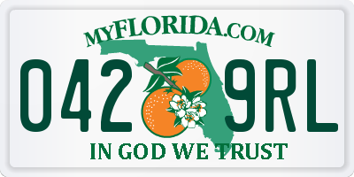 FL license plate 0429RL