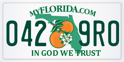 FL license plate 0429RO