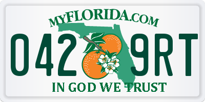 FL license plate 0429RT