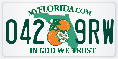 FL license plate 0429RW