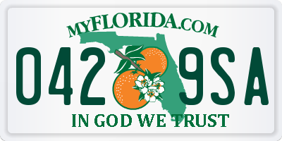 FL license plate 0429SA