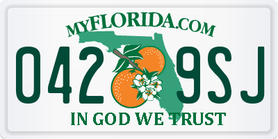 FL license plate 0429SJ