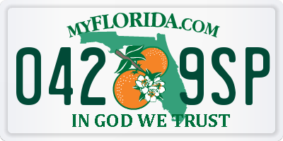 FL license plate 0429SP
