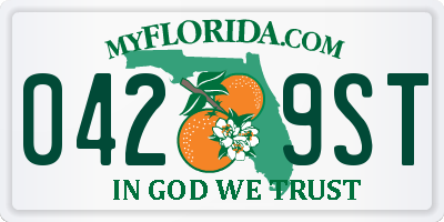 FL license plate 0429ST