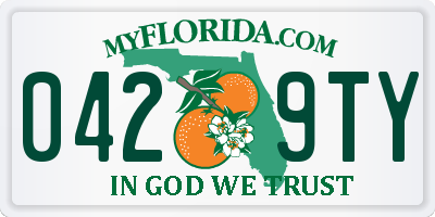 FL license plate 0429TY