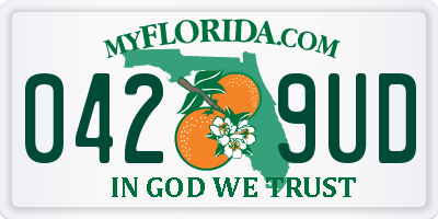 FL license plate 0429UD