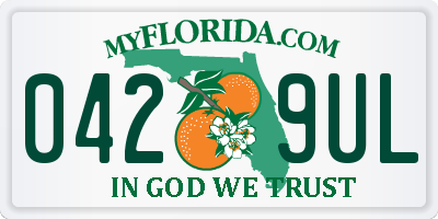 FL license plate 0429UL