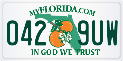 FL license plate 0429UW