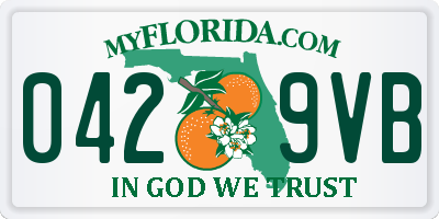 FL license plate 0429VB